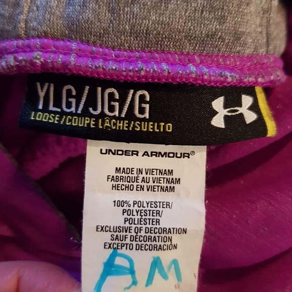 Under Armour purple YLG hoodie sweater - Picture 5 of 5